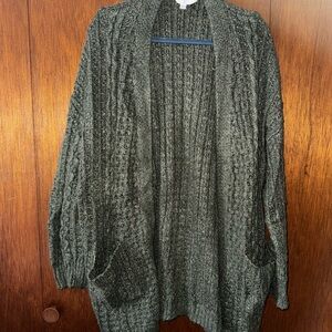 Cozy Green Cable Knit Sweater